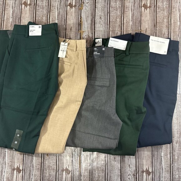 EXPRESS & Ann Taylor  Pants 2 Columnist,Editor,Straight,Suiton Sz 0 NEW Bundle 5 - Picture 1 of 1